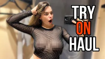 [4K] New Transparent Lingerie In Dressing Room | Try on Haul with Alina