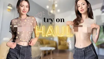 [4K] TRANSPARENT TRY ON HAUL | All Natural Body No Bra