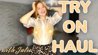 [4K] Transparent Try-on Haul with Julia | See Through Haul 2024 | Transparent BLOUSETry On ????