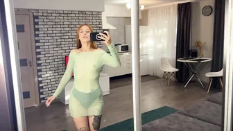 [4K] Transparent Try-on Haul with Julia | See Through DRESS ♥️♥️ #3