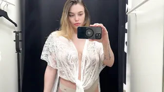 [4K] New Transparent Dress In Dressing Room with Alina | Try on Haul 2024 #3