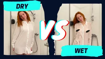 [4K] Dry vs Wet Transparent Clothing: See through Try on Haul