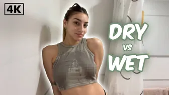 [4K] Transparent Clothes Dry vs Wet Try on Haul with April