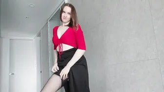 Black pantyhoses try on #5