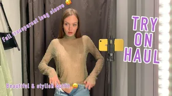 [4K] | TRANSPARENT Try on Haul review long sleeves fashion & gorgeous Get ready with me 2024