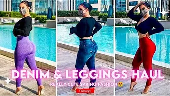 GREAT FIT LEGGINGS TRY ON HAUL ???? | DENIM JEANS & LEGGINGS HAUL WITH FLAMINGO