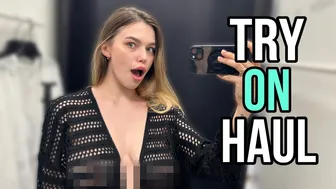 [4K] New Transparent Dress In Dressing Room with Alina | Try on Haul