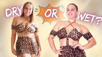 Dry vs Wet Challenge: See-Through Try On Haul | Leopard Combo & NO BRA