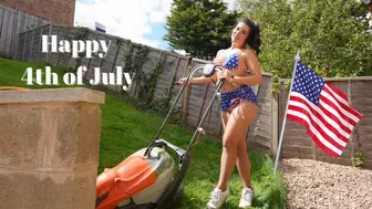 Mowing my lawn in pantyhose! #4thofjuly #usavlogs