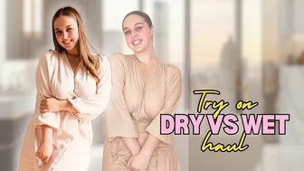 Dry vs Wet Challenge: SEE-THROUGH Dress Try On Haul No Bra #1