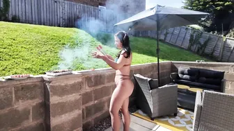 This ain't a TEXAS BBQ! Grilling skewers in pantyhose #vlog #bbqlovers #3