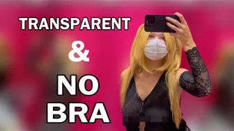 Transparent Changing Room Fun Try-On | No Bra