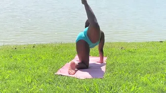 YOGA STRETCHING BY THE WATERFALL #5