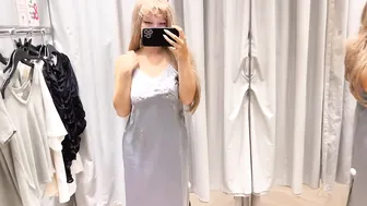 [4K] Dressing Room Fully Transparent Try-On Haul (No Bra) #4