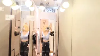 Transparent Changing Room Try-On (Bouncing and No Bra) #4