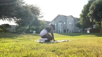 YOGA LEG STRETCHING IN THE NEIGHBORHOOD #4