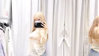 Changing Room Try-On | See Through Transparent And No bra #3