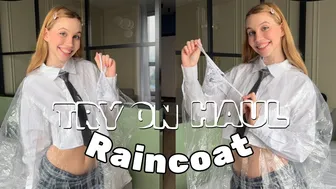 [4K] Try-On Raincoat | Style over a shirt and skirt