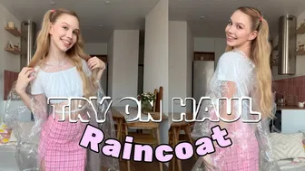 [4K] Raincoat Try-On | A Delicate Look for a Rainy Day