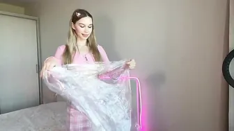 [4K] Raincoat Try-On | How a sheer raincoat looks with a delicate outfit #2