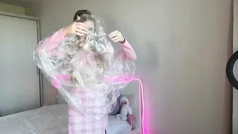[4K] Raincoat Try-On | How a sheer raincoat looks with a delicate outfit #3