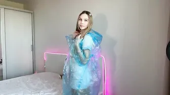 [4K] Raincoat Try-On | Trying It on with a Cute Skirt and Top #3