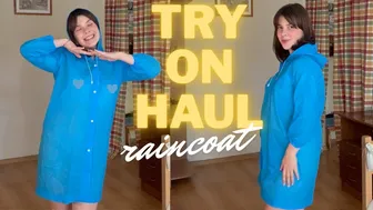 Full 4K Raincoat Try-On | Classic Blue Style