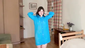 Full 4K Raincoat Try-On | Classic Blue Style #3