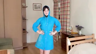 Full 4K Raincoat Try-On | Classic Blue Style #4