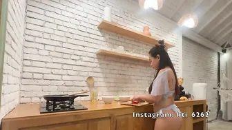 Making pita beef sandwich #3
