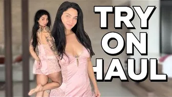 NIGHT CARE ROUTINE IN A LIGHT PINK NIGHTGOWN | TRY ON HAUL