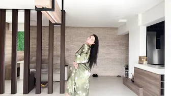 ELEGANT AND SMOOTH GREEN FLORAL ROBE | TRY ON HAUL #3