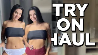 STYLING TWO SHORTS WITH A BOLD BLACK SHOULDERLESS TOP | TRY ON HAUL