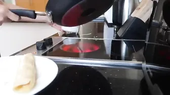 How to make crepes with strawberry and choco syrup simple and easy by Kaye Torres #3