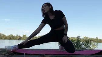 morning stretching by the river #3