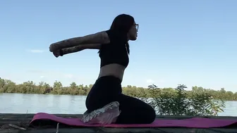 morning stretching by the river #4