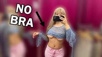 Try-On Haul in Changing Room (Girlfriend edition) | No Bra #1