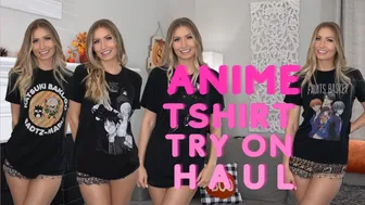 Anime Merch T-shirt Try On Haul | Anime Merch Haul of My Hero Academia, Demon Slayer, etc.