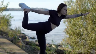 calming yoga in the nature