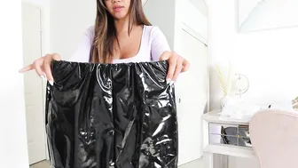 LATEX SKIRT WITH NYL0NS #3