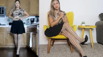 STRIPED STOCKINGS , SHEER FLORAL TOP & SKIRT | HOW TO STYLE WITH HOSIERY #1