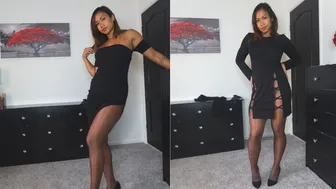 3 BLACK DRESS & SHINY PANTYHOSE | HOW TO STYLE WITH HOSIERY