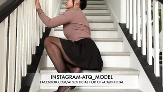 CLEAN THE STAIRS WITH ME IN PANTYHOSE #2