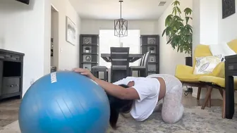 BLUE YOGA BALL STRETCHES #4