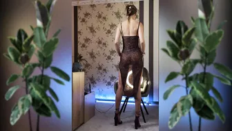 [4K] Transparent Lingerie Try On Haul with Tina in High Heels #3