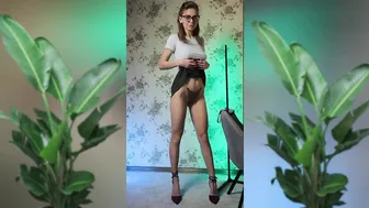 [4K] Try on Haul Transparent Lingerie With Tina on High Heels #4