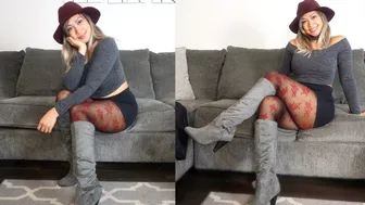 FALL OUTFIT LOOK WITH PATTERNED PANTYHOSE | HOW TO STYLE WITH HOSIERY #1