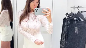 [4K] Transparent Try On Haul with Sasha| See Through Clothing At The Mall (2024) #4