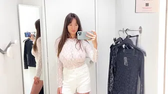 [4K] Transparent Try On Haul with Sasha| See Through Clothing At The Mall (2024) #5