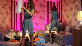 Transparent room cleaning in Dress with Tina #1